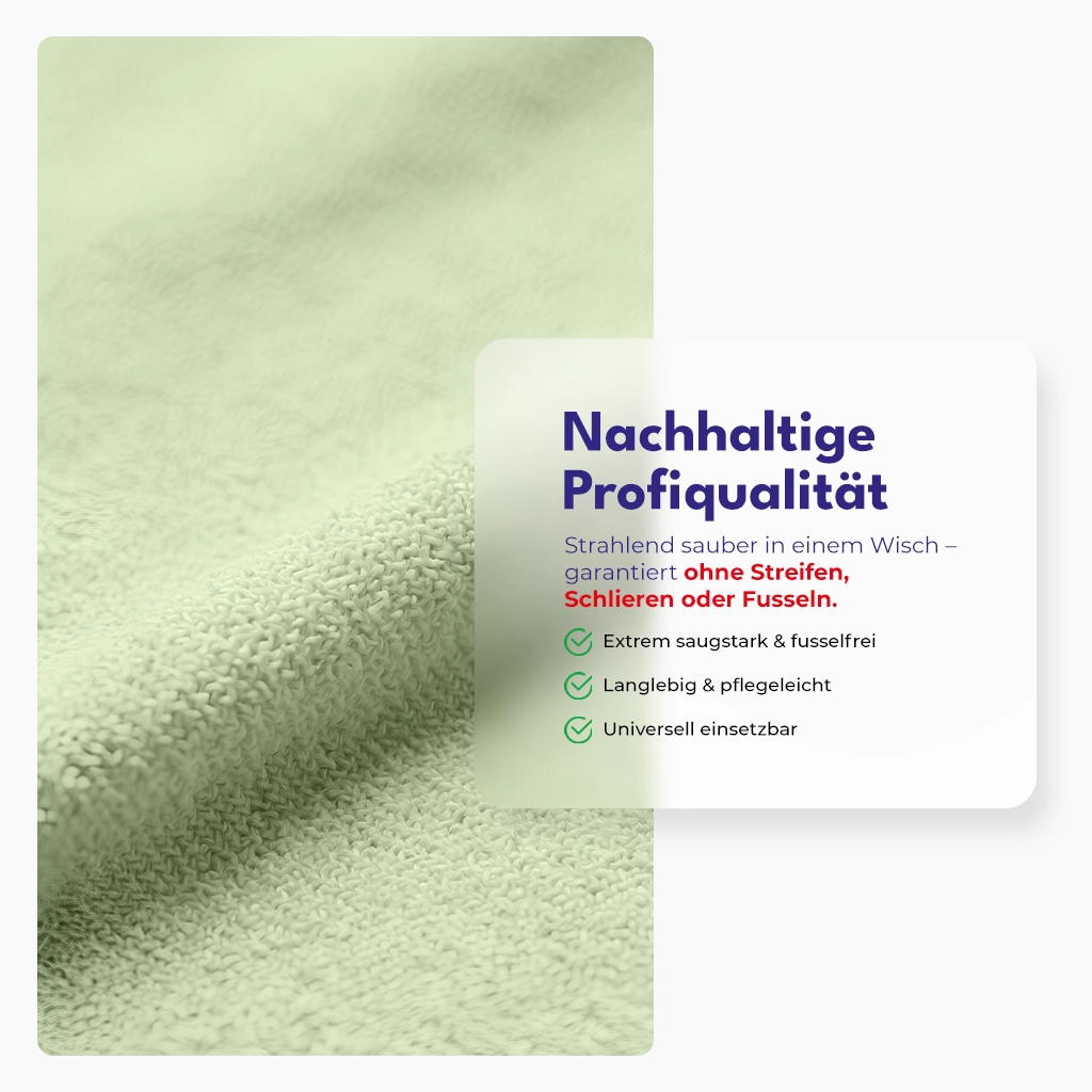 Microfasertuch | Grün | Universelle Reinigung | Frottee Oberfläche