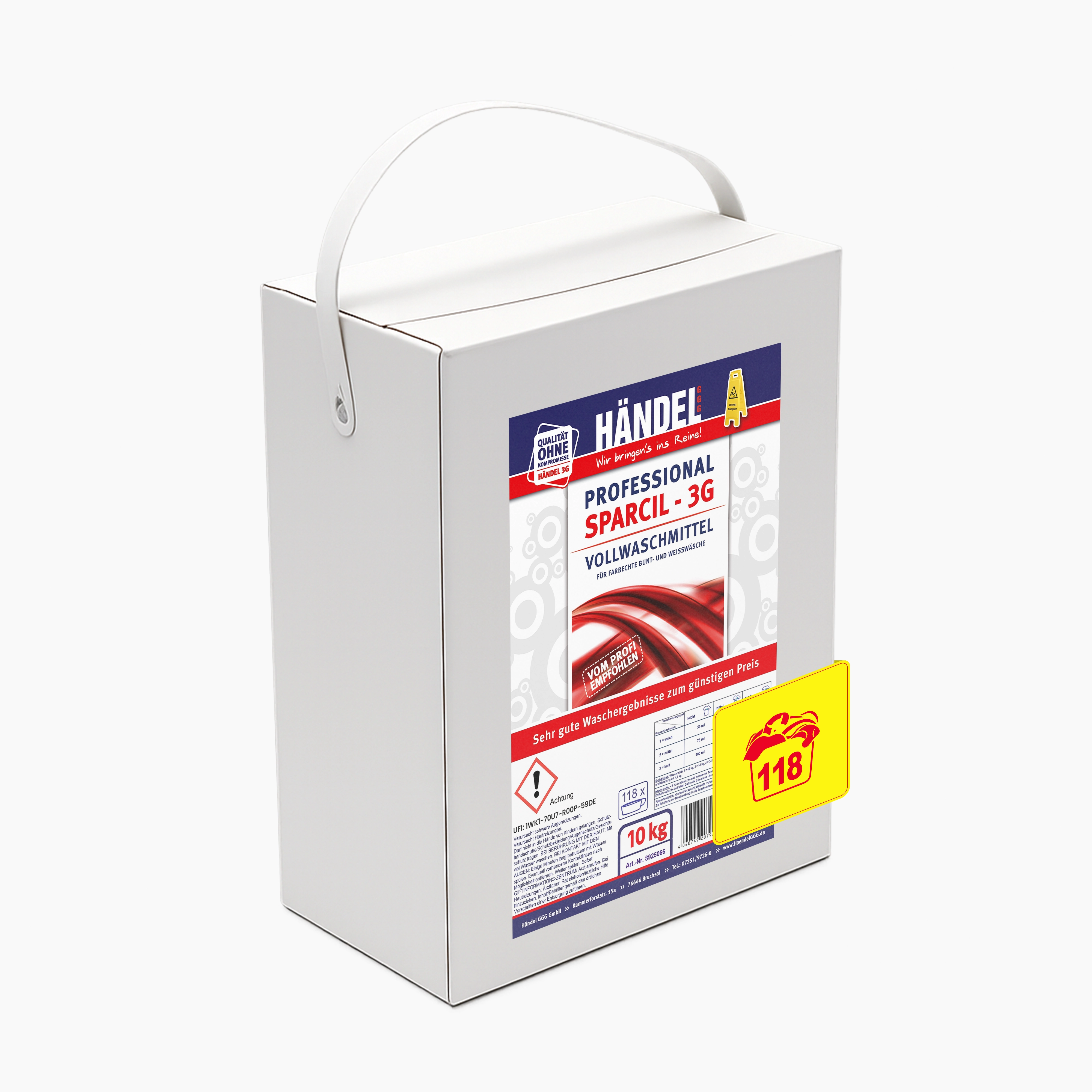 Sparcil 3G - Vollwaschmittel  | 10kg | Für farbechte bunte und weiße Wäsche